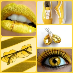 yellowaesthetic yellow challenge collage eye lips sunglasses earings shoes ccyellowaesthetic2022 yellowaesthetic2022