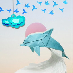 freetoedit dolphin origami balloon ircskyballoon skyballoon