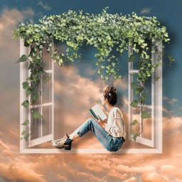 person women reading skyandclouds books freetoedit ircwallpapersky wallpapersky