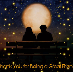 freetoedit friendship love moon relationships romance bestfriends moonlight fireflies stars nighttime stargazing bench happiness happy