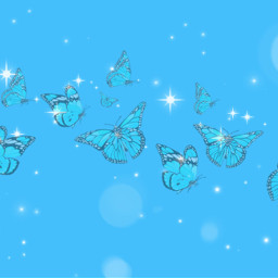 header cover banner background wallpaper base blue sparkles butterflies freetoedit