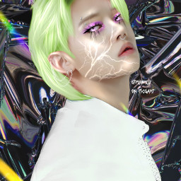 yeonjun pink txt green cyber black aesthetic manip kpop
