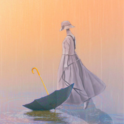 freetoedit aesthetic umbrella rain rainyseason woman puddles myedit be_creative