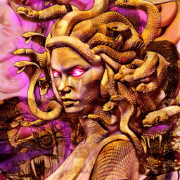 medusa snakes gods mythology mythological mysthologicalart evil head headdress curlyhair freetoedit