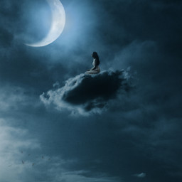 popsmoke moon moonlight clouds music feeling freetoedit