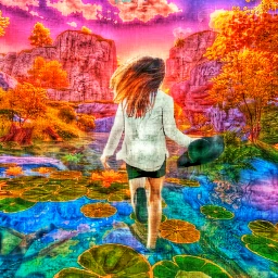 picsart love creative inspiration colorful painting old fantasy nature running girl editbydk visuallyop freetoedit irccountrysidefun countrysidefun