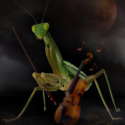 emotions love imagination surreal fantasy magical creativity art violin mantis ftestickers picsart freetoedit