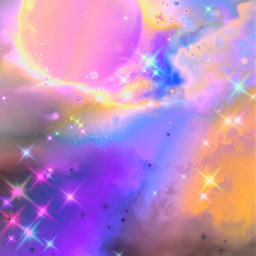 freetoedit glitter sparkles galaxy sky stars moon butterflies night nature planets clouds bling rainbow holographic colorful cute overlay background replay