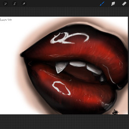 vamp art drawing red lips