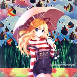 rain drops multicolored animegirl animeaesthetic myedit myartwork be_creative srchotairballoons hotairballoons freetoedit