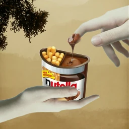 hand holding nutella chocolate surrealism madewithpicsart freetoedit ircgentlehand gentlehand