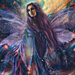 magical colorful surreal psychedelic galaxy fairy fantasyart freetoedit