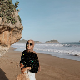 freetoedit glitter woman beach coast arabian
