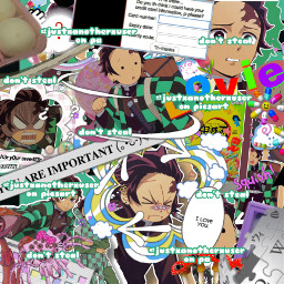 freetoedit sugawaracult icon kawaii cute collage edit fyp local anime tanjiro demonslayer gurenge nezuko animeboy pink