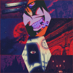 freetoedit alucard hellsing red redaesthetic collage eyes evil aesthetic vampireaesthetic anime halloween
