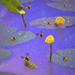 mastershoutout artisticedit fantasy imagination pond lilypads water night madewithpicsart lightsbrush tools sharpeneffect picsartapp freetoedit beetles