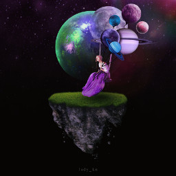 moon girl planets picsart edition purple freetoedit
