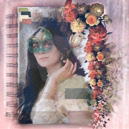 freetoedit notebook journal dreamy vintage pink glowers dramatic fairytail collage person scrapbooking rcnotebookcover notebookcover