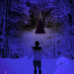 freetoedit picsartchallenge visualartist fantasy forest winter ircladyinsnow ladyinsnow christmas
