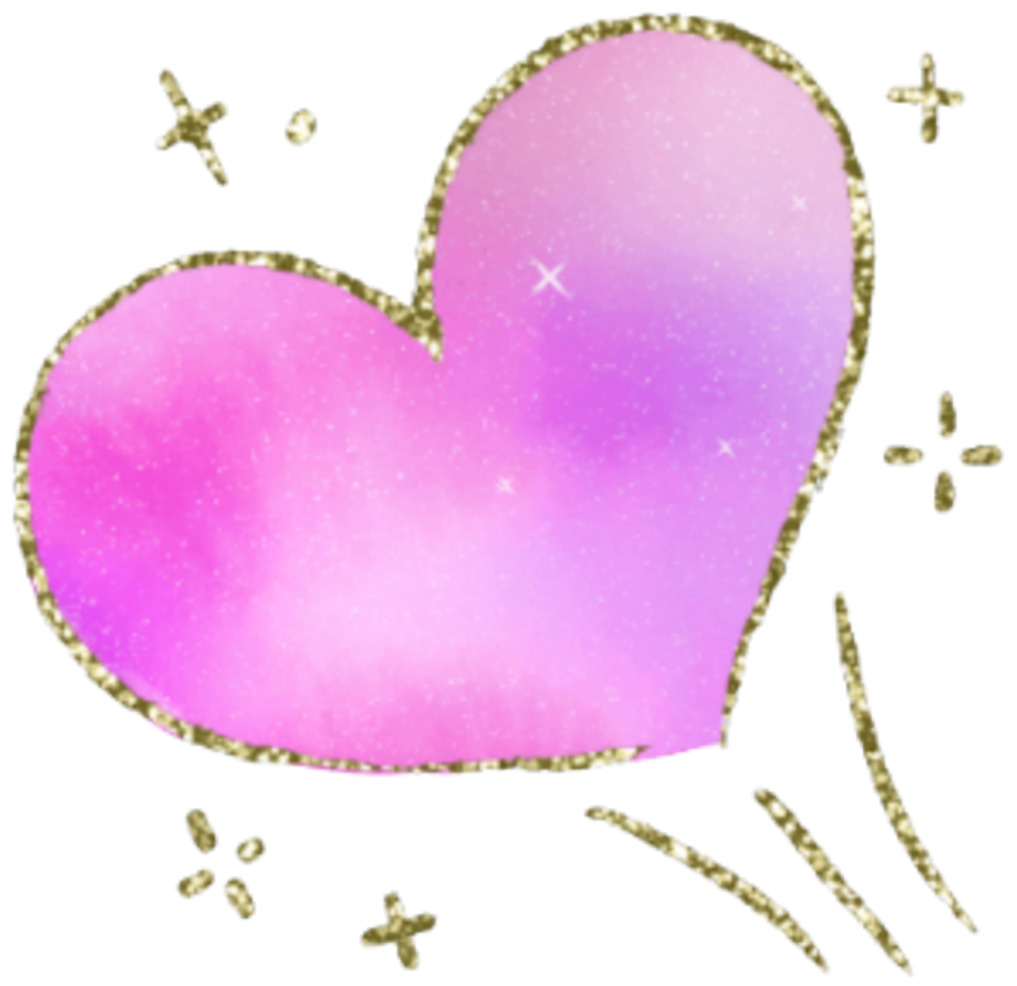 love heart gold glitter colorsplash sticker by teatea221