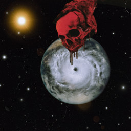 skull earth hurricane dark blood metal freetoedit