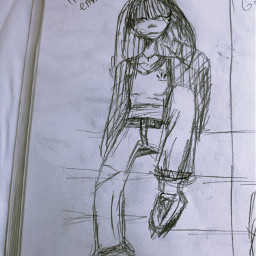 freetoedit art drawing girl draw cute fashion sketch notebook