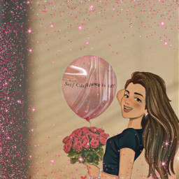 freetoedit pinkrose balloon romantic