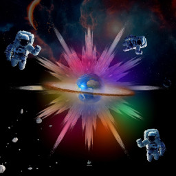 space astronaut earth star colorful visualart picsart heypicsart freetoedit srcthespaceman thespaceman