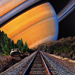 road railroad planet saturn freetoedit picsart surreal surrealedit madewithpicsart