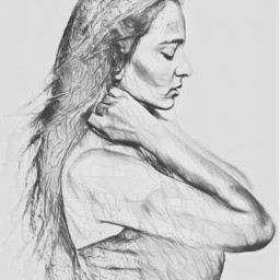 freetoedit woman portrait blackandwhite sketch myedit