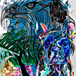 freetoedit animal dogs collage goingons colors colourful colour pallete splatter paint