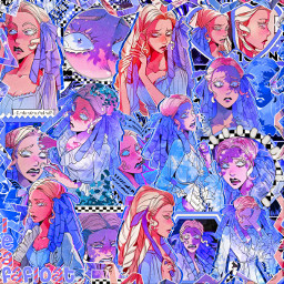 nevermore nevermorewebtoon annabel webtoon blue red complexedit complex edit webtoonedit pink freetoedit remixit picsart