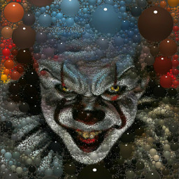 digitalart modernart popart artisticexpression colorful halloween pennywise clown bubble portrait myedit freetoedit