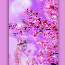pink tree aesthetic sakura fantasy freetoedit