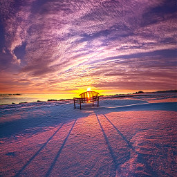 remixit nature landscapephotography beauty pretty winter snow bench follow fanart sunrise freetoedit