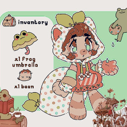freetoedit adorable frog cute pink green white blue brown red yellow