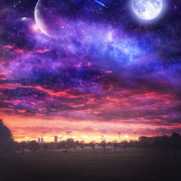 space remixit freetoedit planets galaxy moon galaxysky silhouette silhouettesunset sunsetsilhouette galaxysilhouette moongalaxy planetgalaxy galaxyplanets clouds surreal fantasy surrealedit planetedit galaxyedit shootingstars