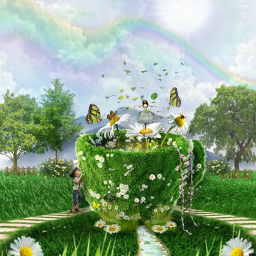 nature cup butterfly grass boy flowers freetoedit eccolorgreen colorgreen