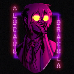 alucard anime krita interesting art digitalart hellsing neon cyberpunk