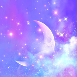 freetoedit glitter sparkles galaxy sky stars moon clouds space cute pastel purple kawaii fantasyart inspirational aesthetic madewithpicsart overlay background replay