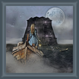 storytelling instachallenge fantasyedit boat moonlight freetoedit