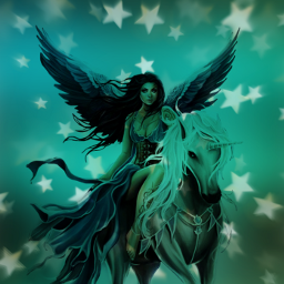 green verde estrellas stars angel woman caballo beautidul backgrounds wallpaper fondosdepantalla freetoedit remixit