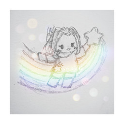 verdantii chibi drawing cute sparkles rainbow bokeh pride flag shootingstar stars pridemonth happy loveislove freetoedit