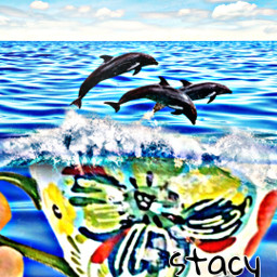 cupinhand ocean dolphins freetoedit ircthecupinmyhand thecupinmyhand