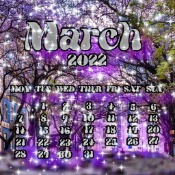 freetoedit aesthetic march marchcalendar2022 calendar purple flowers wallpaper