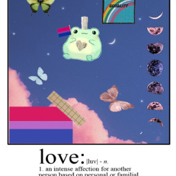 freetoedit lgbtq bisexual aesthetic love moon butterflies