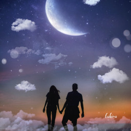 paisaje viral reels parejas estrellas espacio anime luna azul morado negro cute glitter fotoedit edits montaña anochecer freetoedit