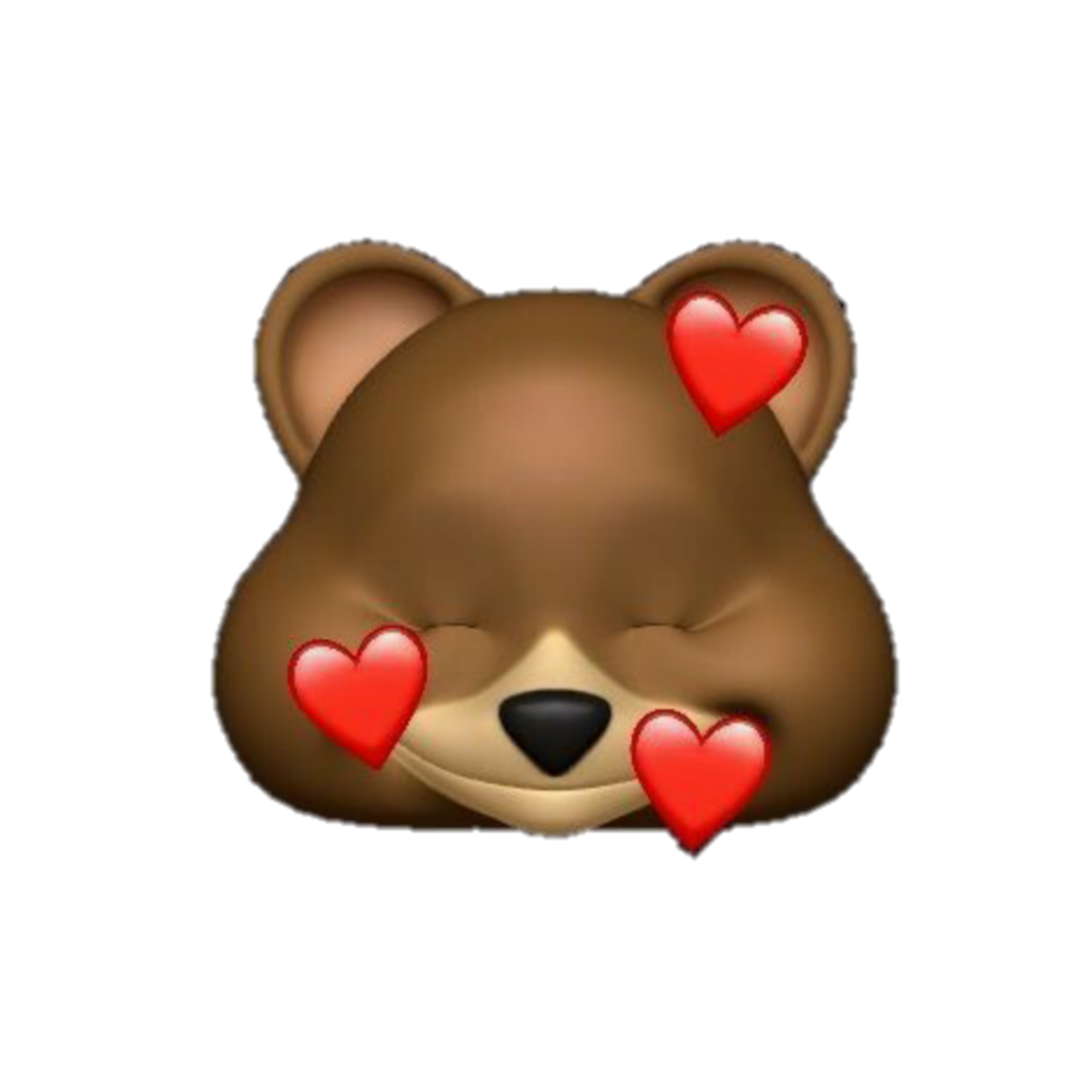 bear heart iphone ios animoji animal sticker by @sw33t4oney