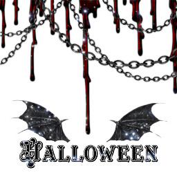 freetoedit holloween blood chains wings