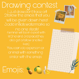 freetoedit yellow pinapple lemon banana fruits aesthetic post posting emojis emoji contest drawing drawingcontest winner winners rule rules fun